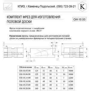 Комплект фрез для обшивочной доски