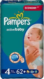 Pampers Аktiv baby 4x62 шт