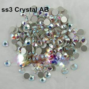 Стразы ss3 Crystal AB (1.3-1.5мм) стекло, копия сваровски отличного качества