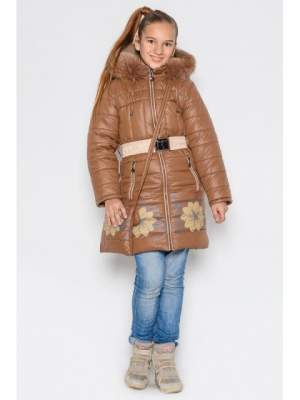 Зимняя куртка для девочек на силиконе с сумочкой