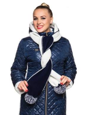 Зимняя теплая женская куртка с шарфом