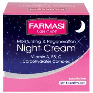 Ночной крем для сухой и чувствительной кожи с витаминами А В5 С Farmasi Night Cream Moidturizing & Regeneration