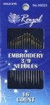 Набор игл для вышивания гладью с золотым ушком Royal Embroidery (16шт) 3/9 Набор игл для вышивания гладью с золотым ушком Royal Embroidery (16шт) 3/9