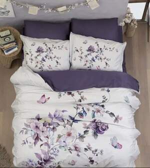 Сатиновое постельное белье First Choice 3D Satin Martina Purple Евро Сатиновое постельное белье First Choice 3D Satin Martina Purple Евро