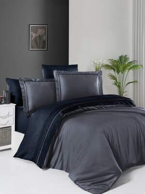 Постельное бельё First Choice Deluxe Satin Serenity DARK GREY/NAVY BLUE Постельное бельё First Choice Deluxe Satin Serenity DARK GREY/NAVY BLUE
