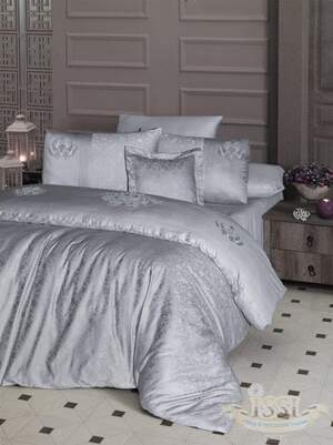 Однотонна постільна білизна First Choice Mirabel Gri Однотонна постільна білизна First Choice Mirabel Gri