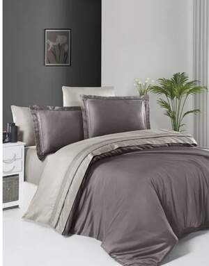 Постільна білизна First Choice Deluxe Satin Serenity Lilac & Beige Постільна білизна First Choice Deluxe Satin Serenity Lilac & Beige