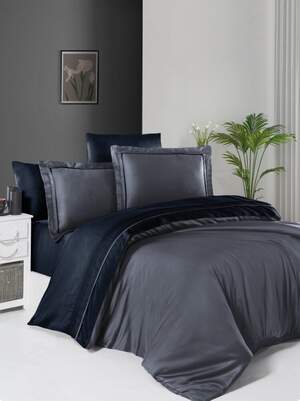 Постільна білизна First Choice Deluxe Satin Serenity DARK GREY/NAVY BLUE Постільна білизна First Choice Deluxe Satin Serenity DARK GREY/NAVY BLUE
