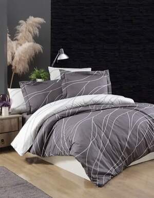 Сімейна постільна білизна First Choice Cotton Satin Mesi Quick Silver Сімейна постільна білизна First Choice Cotton Satin Mesi Quick Silver