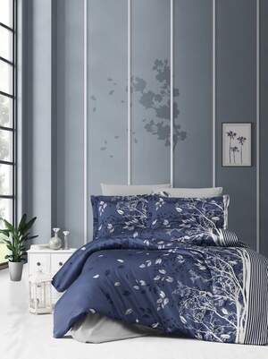 Сатиновое постельное белье First Choice Living Navy Blue