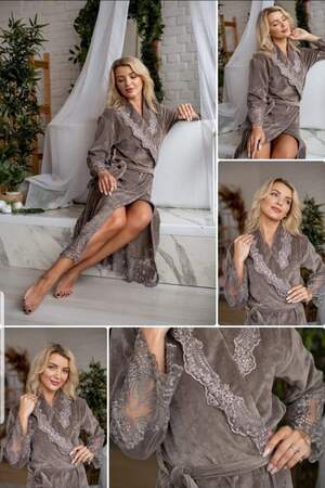 Халат жіночий довгий Nusa 0383 беж