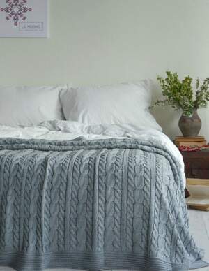 В'язане покривало LA MODNO Genova Green Gray 220х240 В'язане покривало LA MODNO Genova Green Gray 220х240