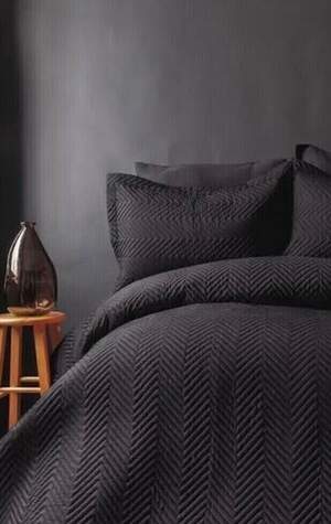 Покривало на ліжко з наволочками Issimo home Simply Antrasit
