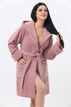 Жіночий короткий махровий халат Nusa 6915