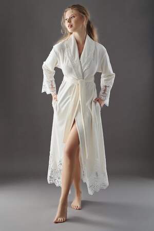 Халат жіночий довгий Nusa 0383 крем