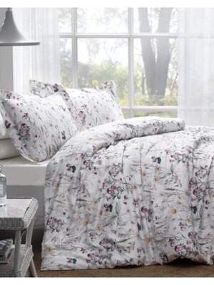 Постільна білизна сатин TIVOLYO HOME Daisy k.beyaz євро розмір