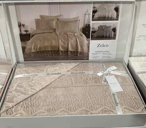 Жакардне покривало на ліжко Decomila zelen bej 240х260