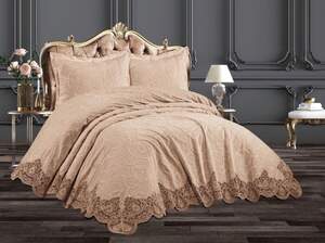 Жакардне покривало на ліжко Hasutex charlotte bej 240х260