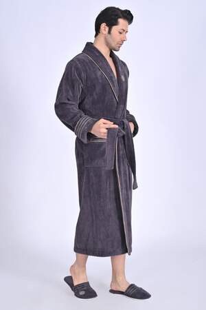 Халат чоловічий довгий Nusa 1455 з тапочками