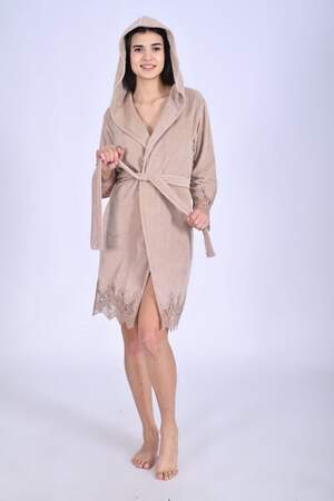 Халат жіночий короткий з капюшоном Nusa 0483