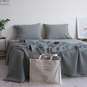 Покривало вафельне LA MODNO PIKE STONEWASHED Green 220*240