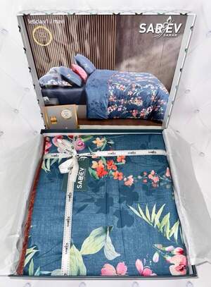 Постільна білизна із сатину Sarev Leticia mavi євро розмір