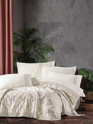 Постільна білизна з покривалом Saheser Freya Krem