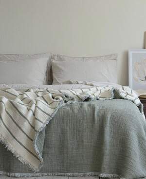 Муслінове покривало на ліжко LA MODNO Magic green 170x240