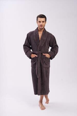 Мужской махровый длинный халат Nusa 1330