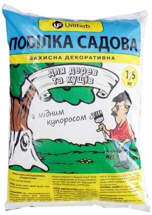 Побелка садовая с медным купором. для деревьев и кустов 1,5кг Unifarb Побелка садовая с медным купором. для деревьев и кустов 1,5кг Unifarb