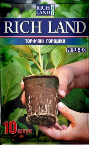 Торфяные горшки RICH LAND 6*6 см. квад. Торфяные горшки RICH LAND 6*6 см. квад.