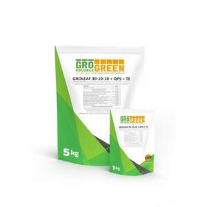 Удобрение GroGreen Groleaf / Гролиф 30-10-10+TE+QPS45, 5кг Удобрение GroGreen Groleaf / Гролиф 30-10-10+TE+QPS45, 5кг